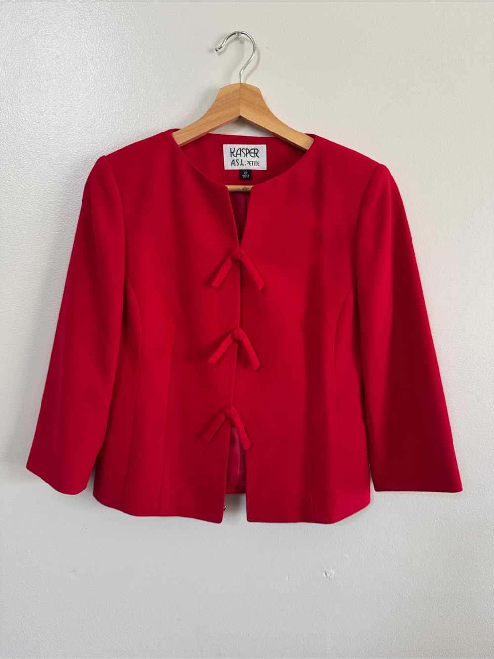 Kasper Red Tie-Detail Women's Blazer